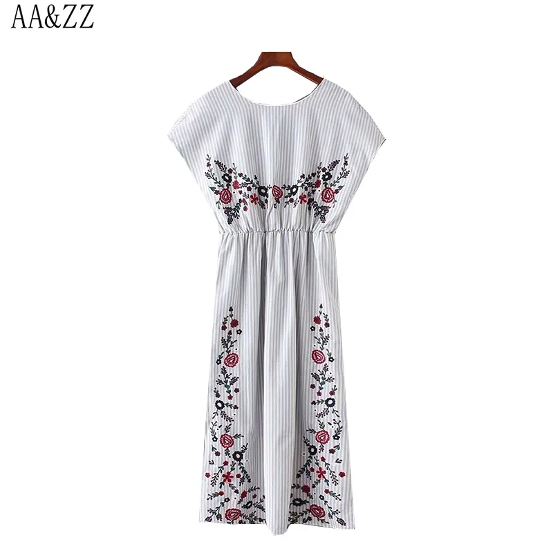 LD Helly Summer Womens Elastic Waist Pleated Dresses Fashion Floral