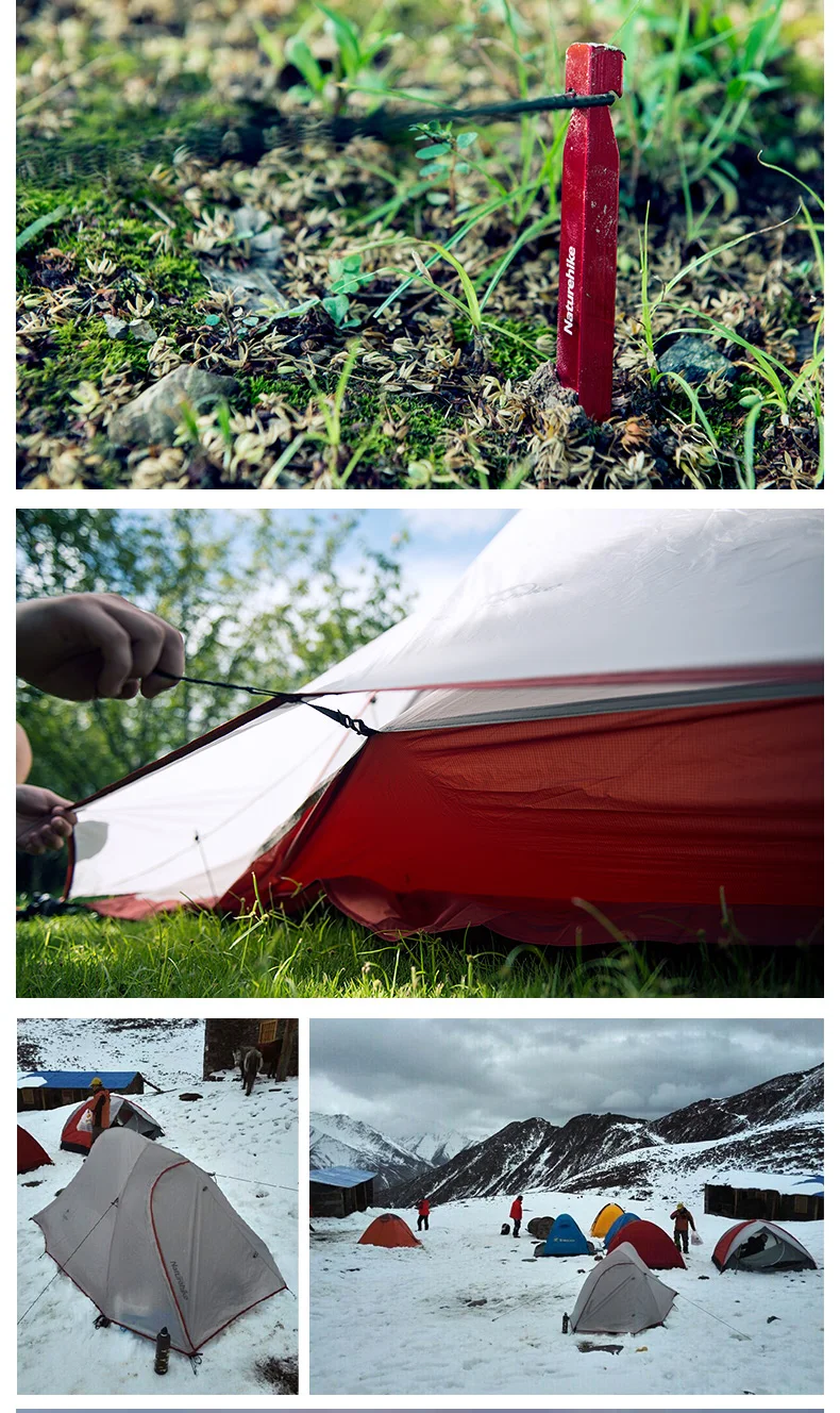 Naturehike Cloud Up Series 1 2 3 человек Сверхлегкий Палатка оборудование для лагеря 20D нейлон обновление 2 человек зимний кемпинговый тент с ковриком