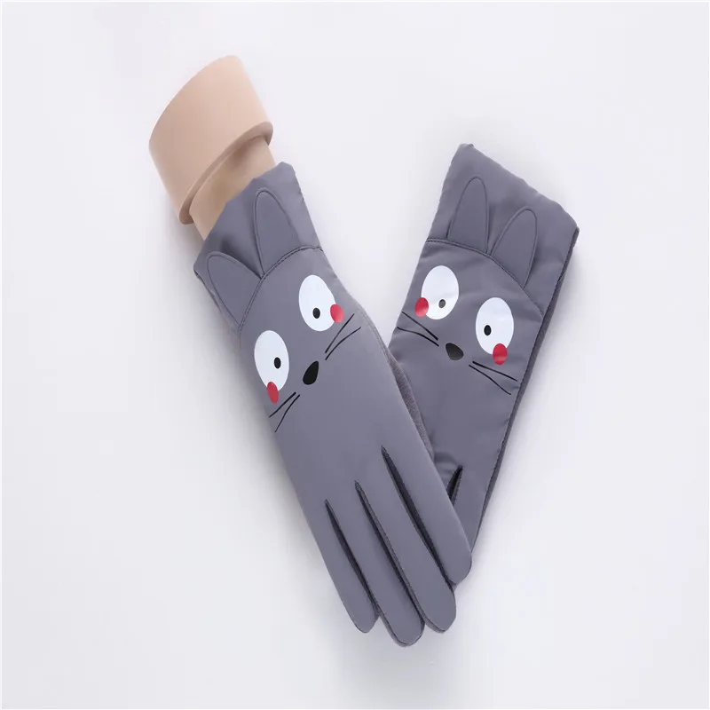 High Quality Kids Winter fingers warm soft Cartoon gloves girls fashion love cat gloves for Kids (6)
