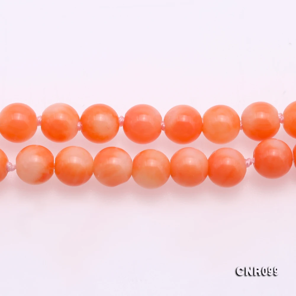JYX прекрасный 3,5 мм 4-5 мм крошечный Круглый Оранжевый Коралловое ожерелье Элегантный драгоценный камень ювелирные изделия для матери