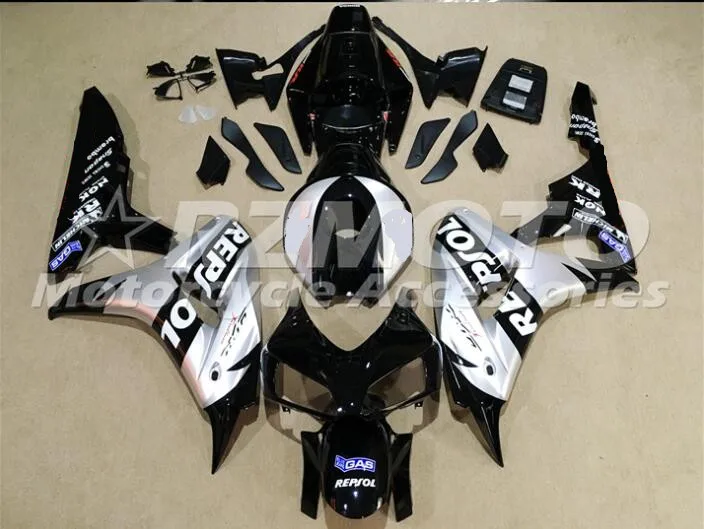 

ACE KITS New ABS Injection Fairings Kit Fit For HONDA CBR1000RR 2006 2007 CBR1000RR 06 07 Silver Black F106