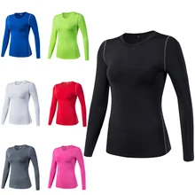 Женские быстросохнущие компрессионные колготки, одежда для фитнеса, тренировки, спорт, бег, Йога тренировки с длинным рукавом, тренажерный зал, Йога футболки