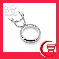 20mm25mm30mm Magnetic Closure 316L stainless steel Round Floating Memory Locket Pendant