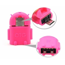Android Cartoon robot Micro USB OTG adapter Multifunction Phone OTG adapter for phone games usb flash handle mouse