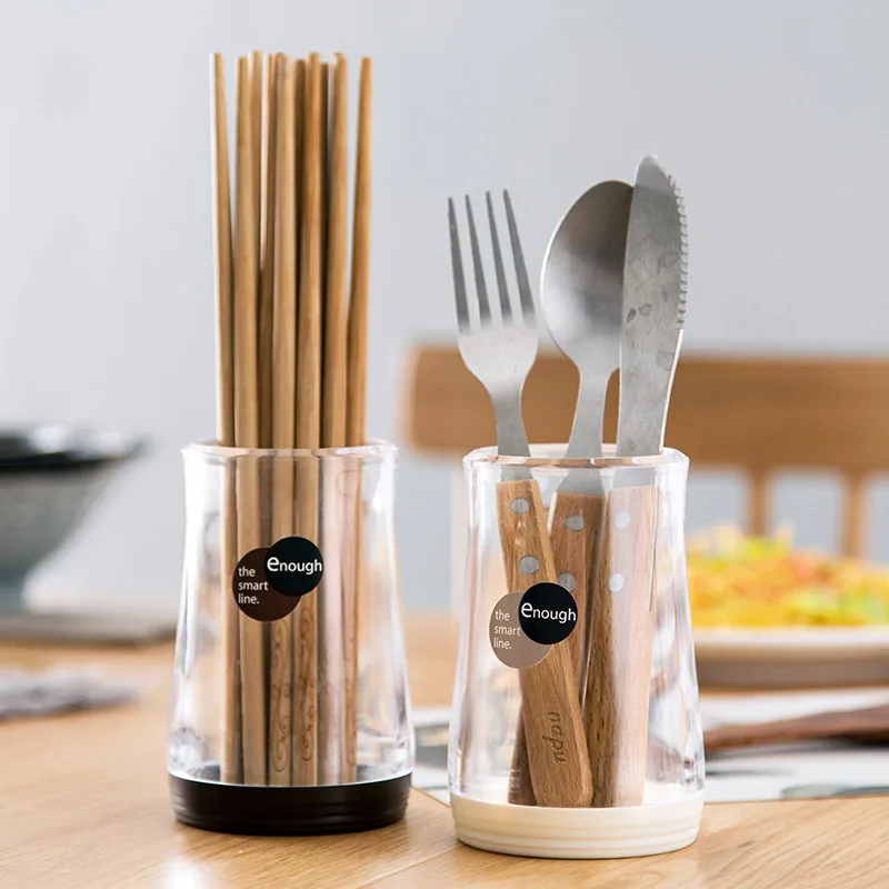 

Household kitchen tableware spoon shelf chopsticks rack with round barrel for Japan imported plastic draining chopsticks