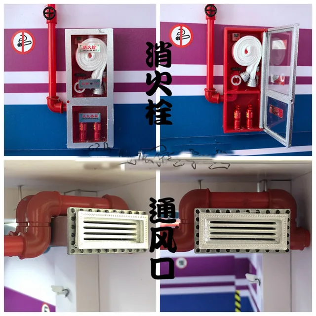 1:18 Model Car Garage Scene Underground Parking Lot Double Parking Space Display Box Dust Cover Children Toys 3