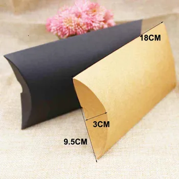 

FeiLuanCustom large gift box candy favor packing pillow box brown/black color paper jewelry packing & display box 50pcs per lot