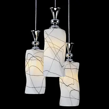

Creative 3 Lights Twisted Glass Dining Room Pendant Light Fashion Kitchen Pendant Lamp Bar Cafe Pendant Lamps