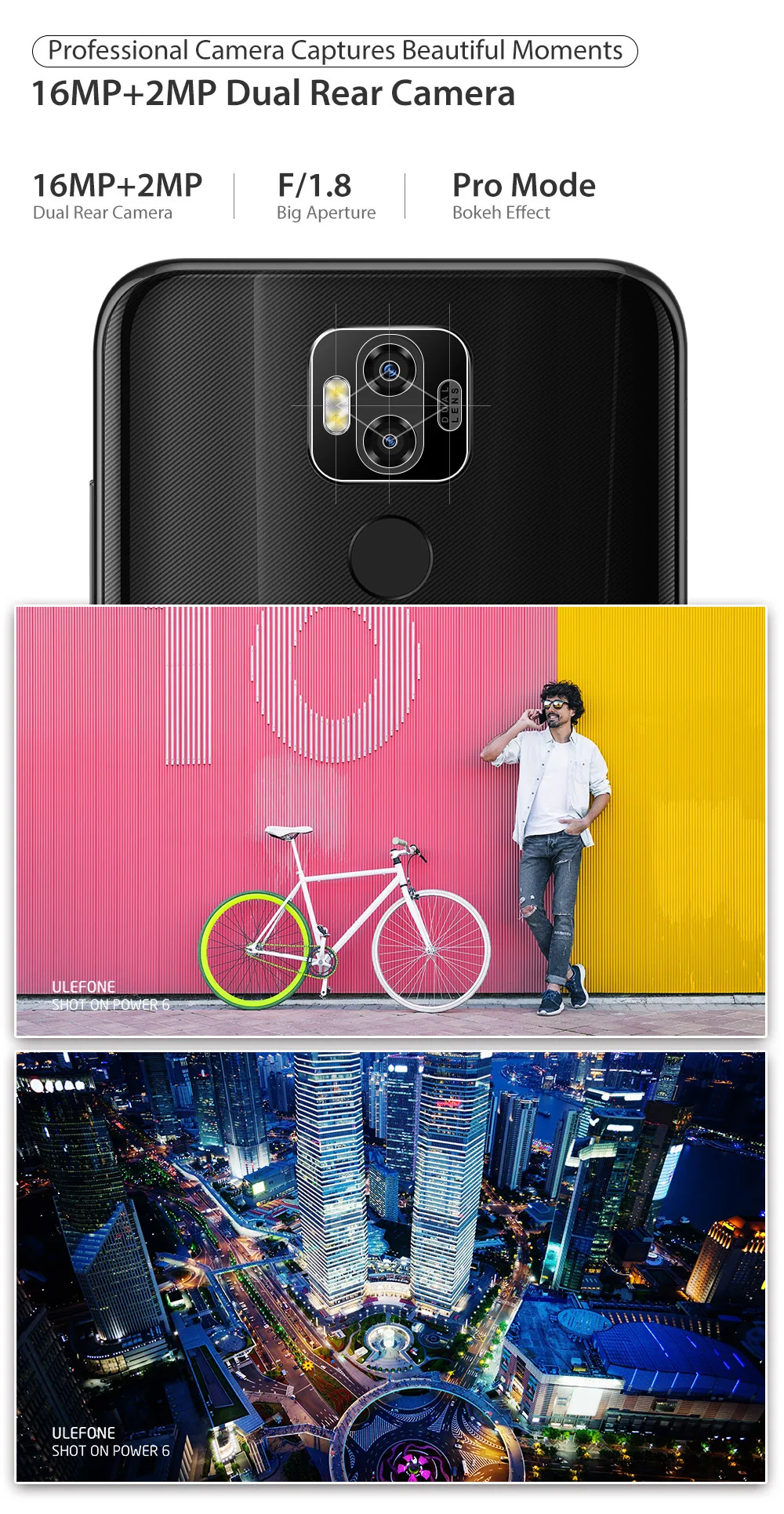 Ulefone power 6 6350mAh Мобильный телефон Android 9,0 Pie 6," FHD MT6765V Восьмиядерный 4 Гб+ 64 Гб 16MP NFC 4G BT 5,0 смартфон
