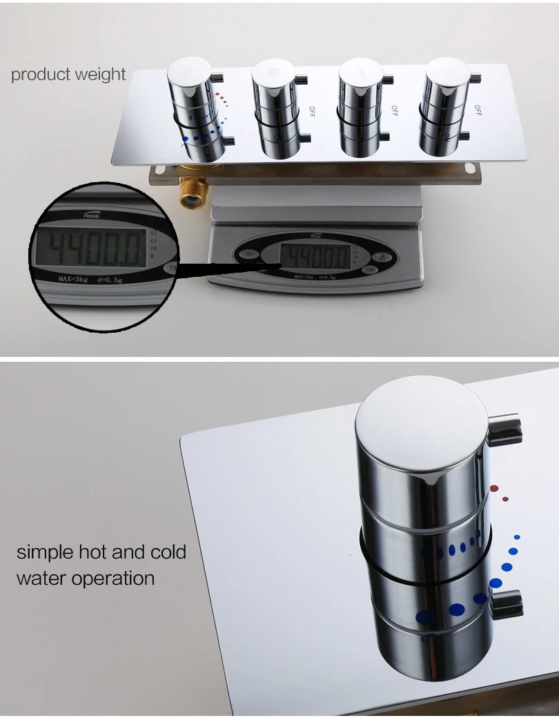 Кран для ванной, душевой кран, 2~ 4 способа, термостатический/горячий и холодный смесительный кран, супер большой поток воды для большой душевой головки