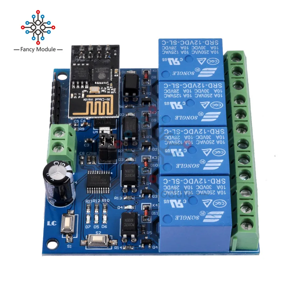 DC 12V ESP8266 4 wifi реле канала Модуль& ESP-01 WI-FI модуль для IOT умный дом интеллигентая(ый) мебель управления через приложение