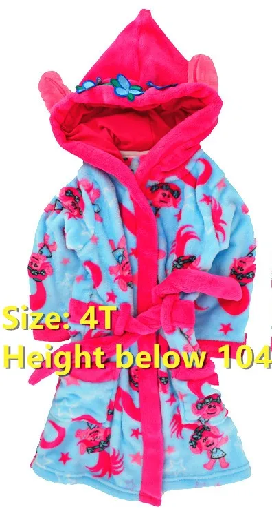 Photo Color4T Детский халат из кораллового флиса с ушками для девочек, банный халат для дома, специальное предложение, «Монстры эльфы», британский осенне-зимний Халат - Цвет: Photo Color4T