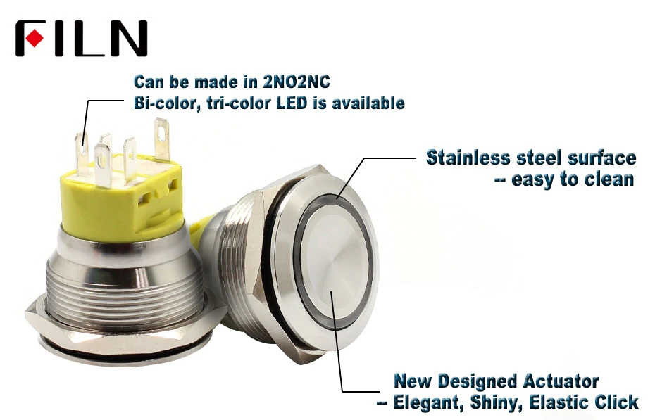 25mm metal push button switch