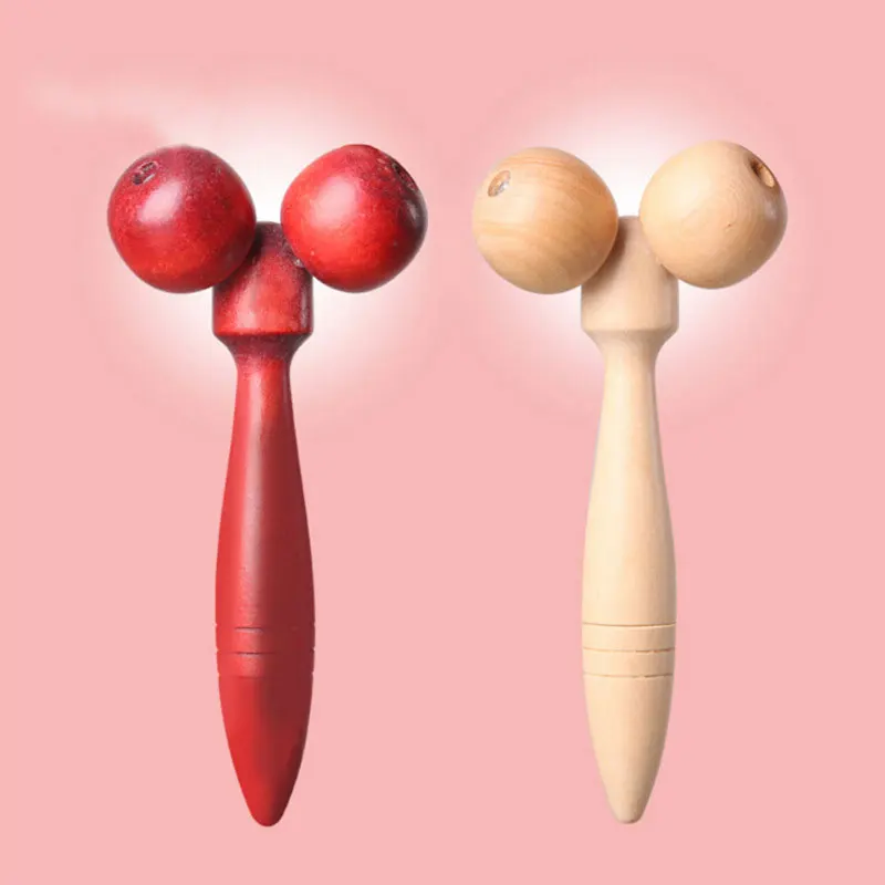 

Tcare Wooden Eye Face Roller Health Care Massager Primary Wood Color Relaxing Neck Chin Slimming Face-lift Massage Tool