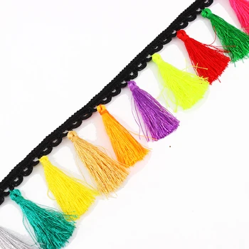 

2yards Lace Ribbon Braideed Tassel Fringe Trim Venise Applique Trimming Sewing Accessories for Curtain Latin Dress T1580