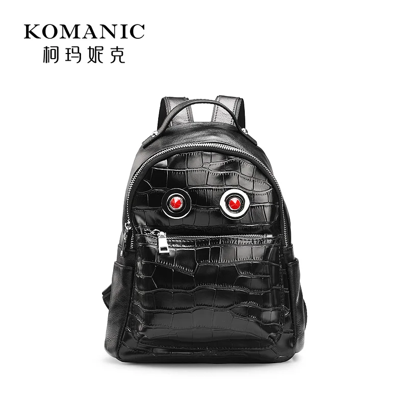 

KOMANIC Vintage Style Fashion Women Messenger Clutch Single Polyester Flap Zipper Shoulder Genuine Cow Leather Handbags Bags