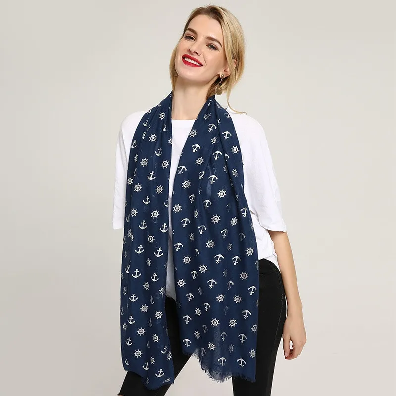 2018 доставка якорь горячее тиснение серебряной хиджаб шарф Женщины Хлопок шарфы и платки Блестящий shimmer дизайн моды исламской шарфы