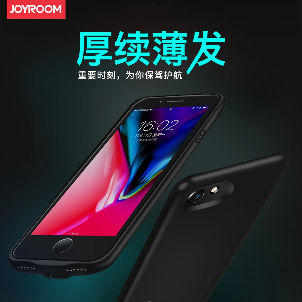 

JOYROOM Back clip battery Case For iPhone 7 8 PlusCharger External Backup Battery With 3.5mm Audio jack listen music power bank