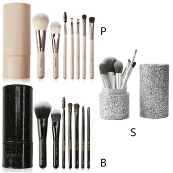 

7Pcs Makeup Brush Set With Storage Box Powder Brush Foundation Brush Eyelash Eye Shadow Lip Eyebrow Brush Kit