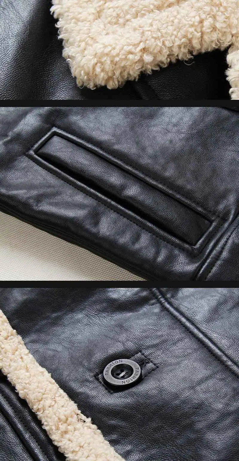 leather jacket lamb lining black06