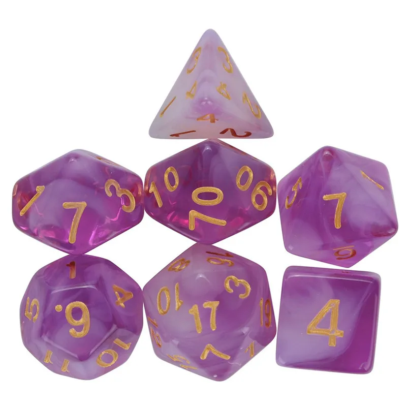  7pcs Dice For TRPG Game Dungeons & Dragons Polyhedral D4-D20 Multi Sided Digital Dice transparent multifaceted tweezers #2h07 (5)