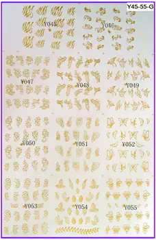 

11 PACKS / LOT Gold / Silver Nail Art Water Transfers Stickers Metallic Nail Decals Butterfly Lace Flower Y045-055