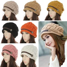 Fashion Women Ladies Winter Warm Knitted Rageared Baggy Beanie Hat oversized Braided Cap High Quality JL