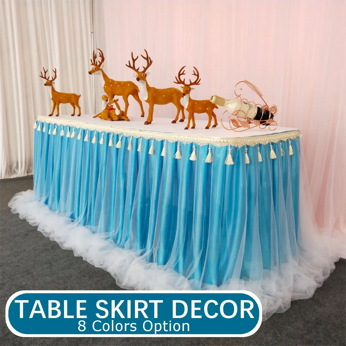 

75*100cm Table Skirt Baby Shower Party Tableware Table Fringe Cover Cloth Birthday Wedding Decoration Party Supplies 8 Colors