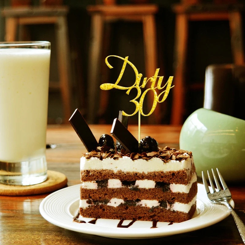 20x Glitter Gold Silver 30th Dirty 30 Birthday Fourty Cake Topper