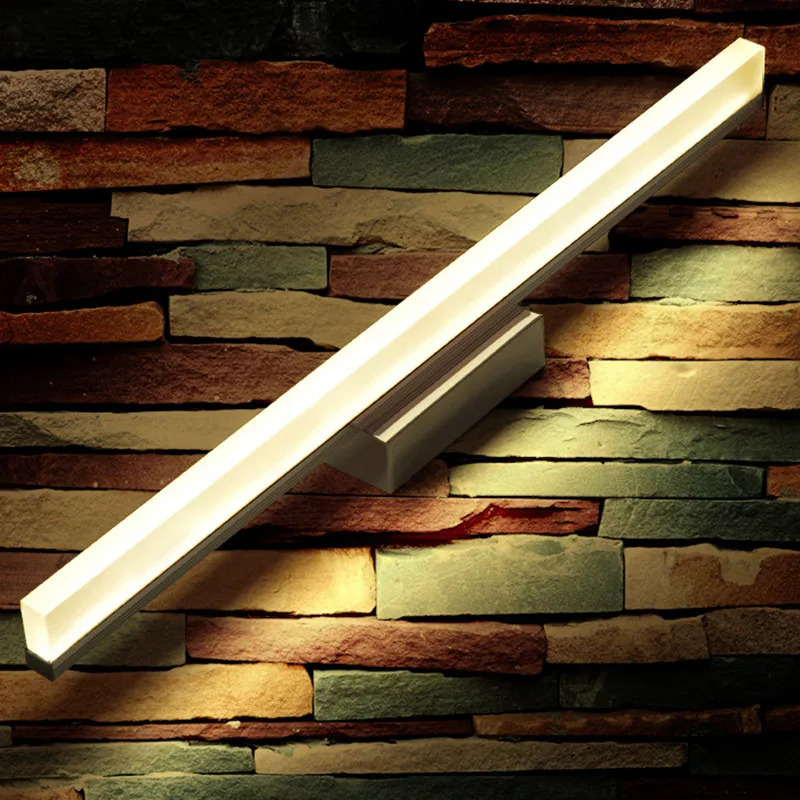 الحديثة أدى مرآة ضوء 40 سنتيمتر الحمام الفولاذ المقاوم للصدأ للماء الاكريليك ماكياج جدار مصباح الغرور أضواء المنزل المرحاض المنزل ديكور