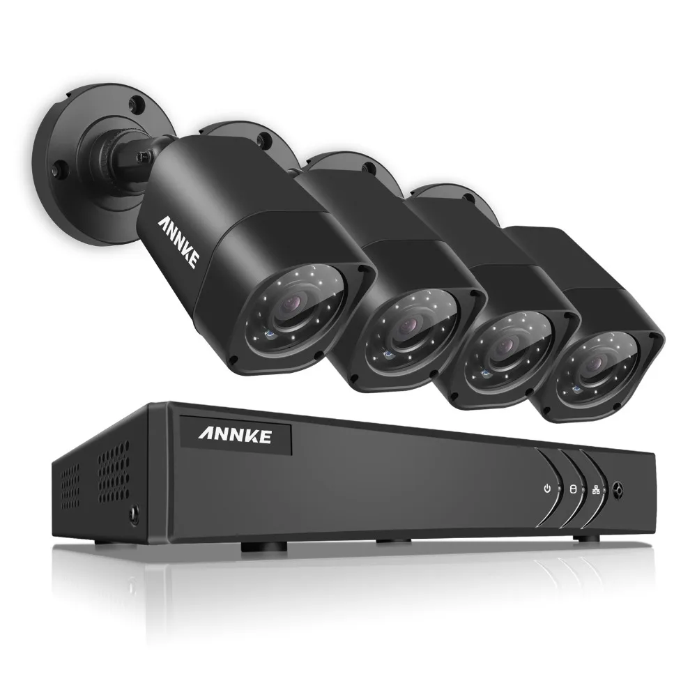 ANNKE 4CH HD TVI 1080N DVR Kit 4pcs 1500TVL 720P Outdoor IR Day Night CCTV Security Camera System Video Surveillance kit