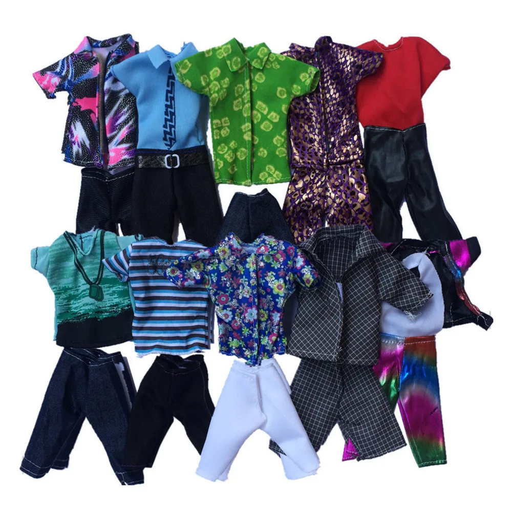 5 комплектов, модная повседневная одежда, Одежда для куклы, топы, футболка, куртка, штаны, наряды, аксессуары для куклы Кен, куклы Кен