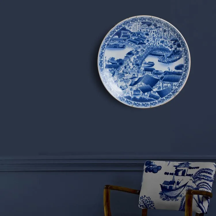 Цзиндэчжэнь сине-белая керамическая декоративная настенная тарелка для гостиной ТВ шкаф винный шкаф украшение - Цвет: n