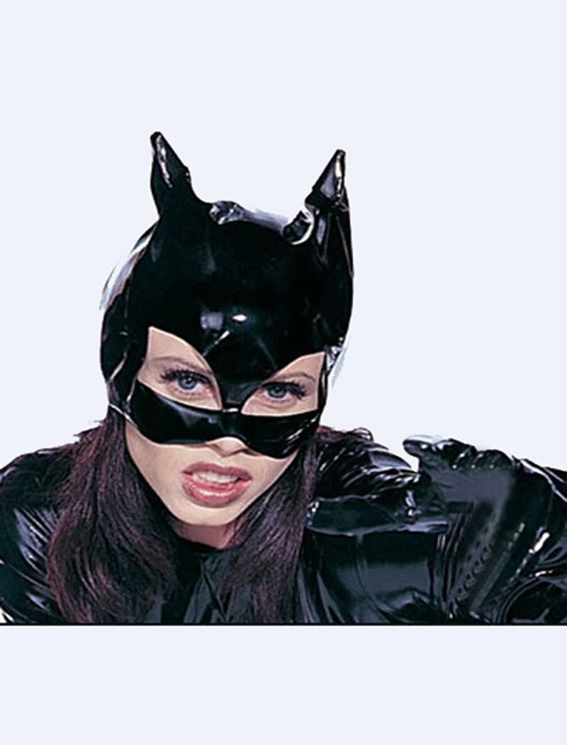 Fantasia Женская Сексуальная черная искусственная кожа кошка женская маска на Хеллоуин для косплея Маска «кошка» для маскарада, карнавала вечерние полумаски
