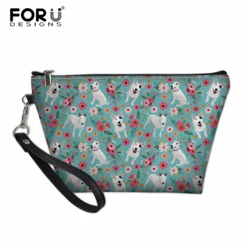 

FORUDESIGNS Pit Bull Terrier Pattern Cosmetic Bag Women Travel Makeup Cosmetic Bags & Cases High Capacity Functional Make Up Bag
