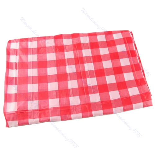 

New Red Oil Cloth Yardage Tablecloth Gingham Check One-time Wedding Party