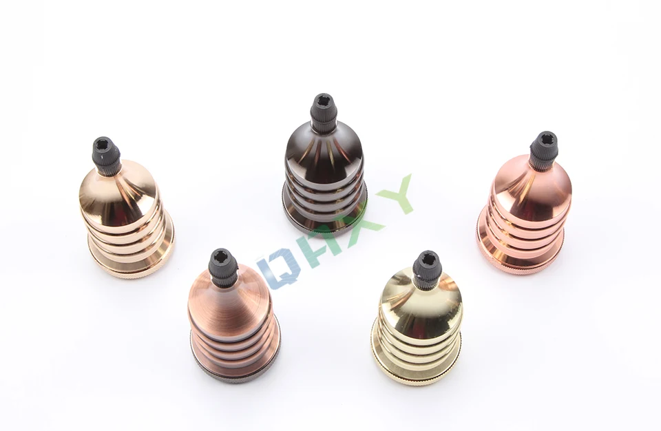 E27 110V-240V Vintage Edison Lamp Base Pendant Light Socket Screw Bulb Base Golden Copper Black Metal Alloy Light Socket[F1558]