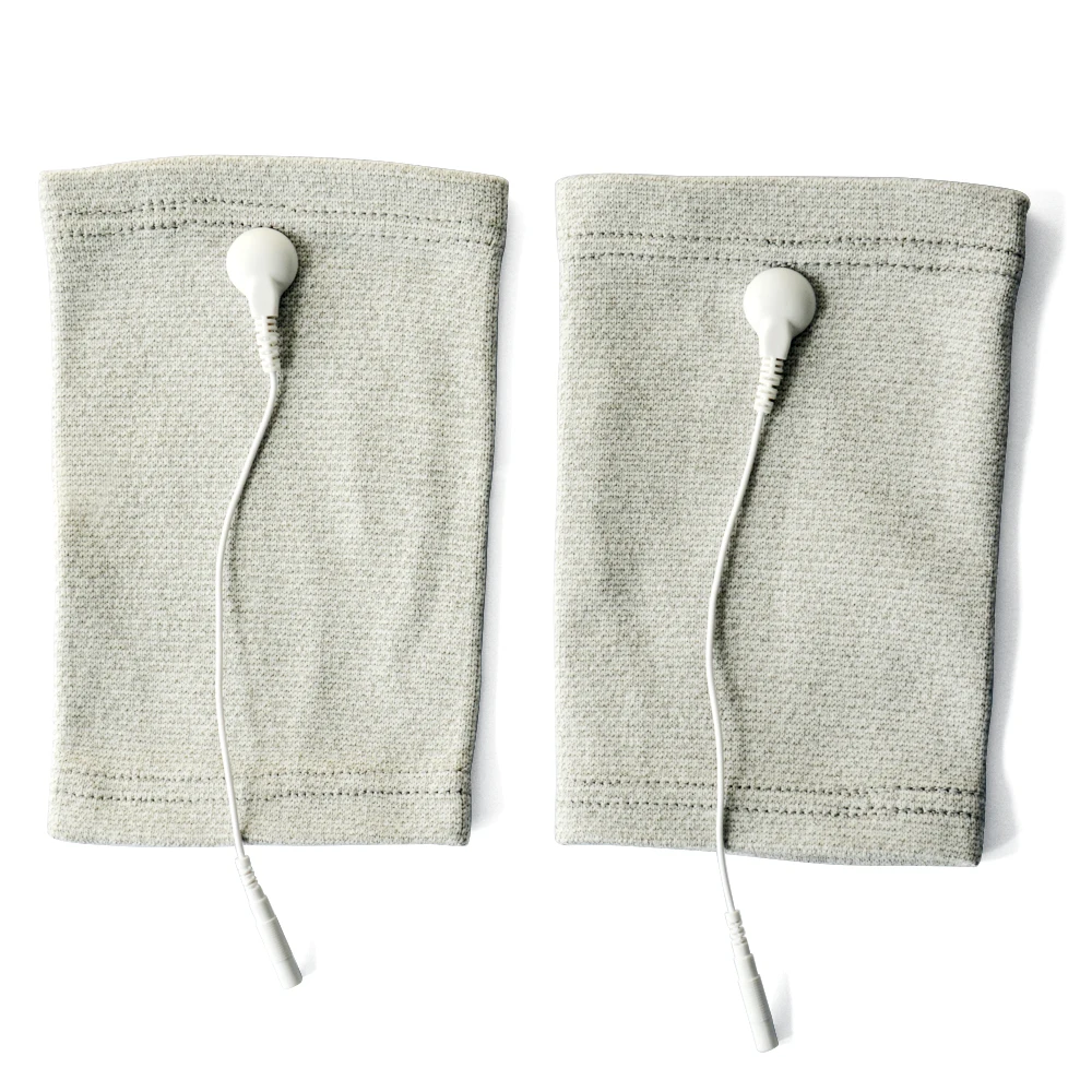 

Pair of Conductive Slivery Fiber Electrode Massage Elbows Use With TENS/EMS Unit For Physical Therapy
