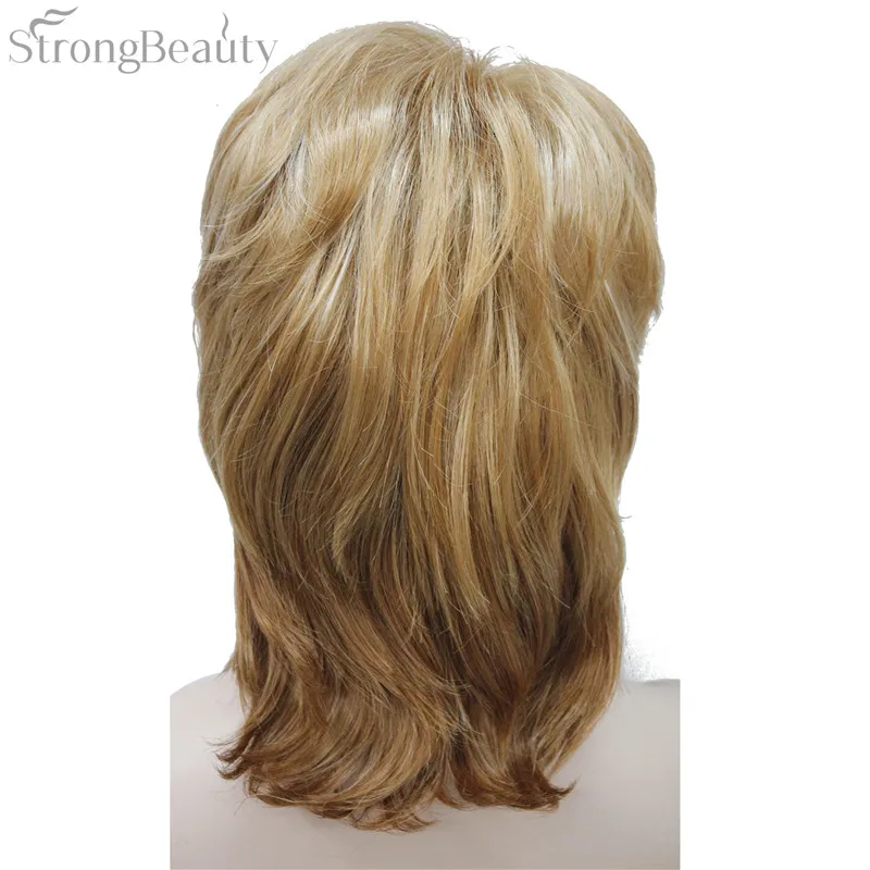 Сильная красота синтетические парики средней длины волнистые волосы для женщин монолитный парик 15 цветов
