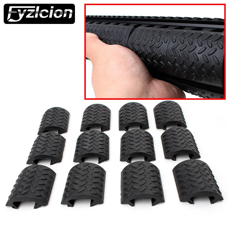 

12 PCS/Set Universal Tactical Rubber Polymer Low Profile Handguard Rail Cover Panel Enhanced Modular Full Rail Black