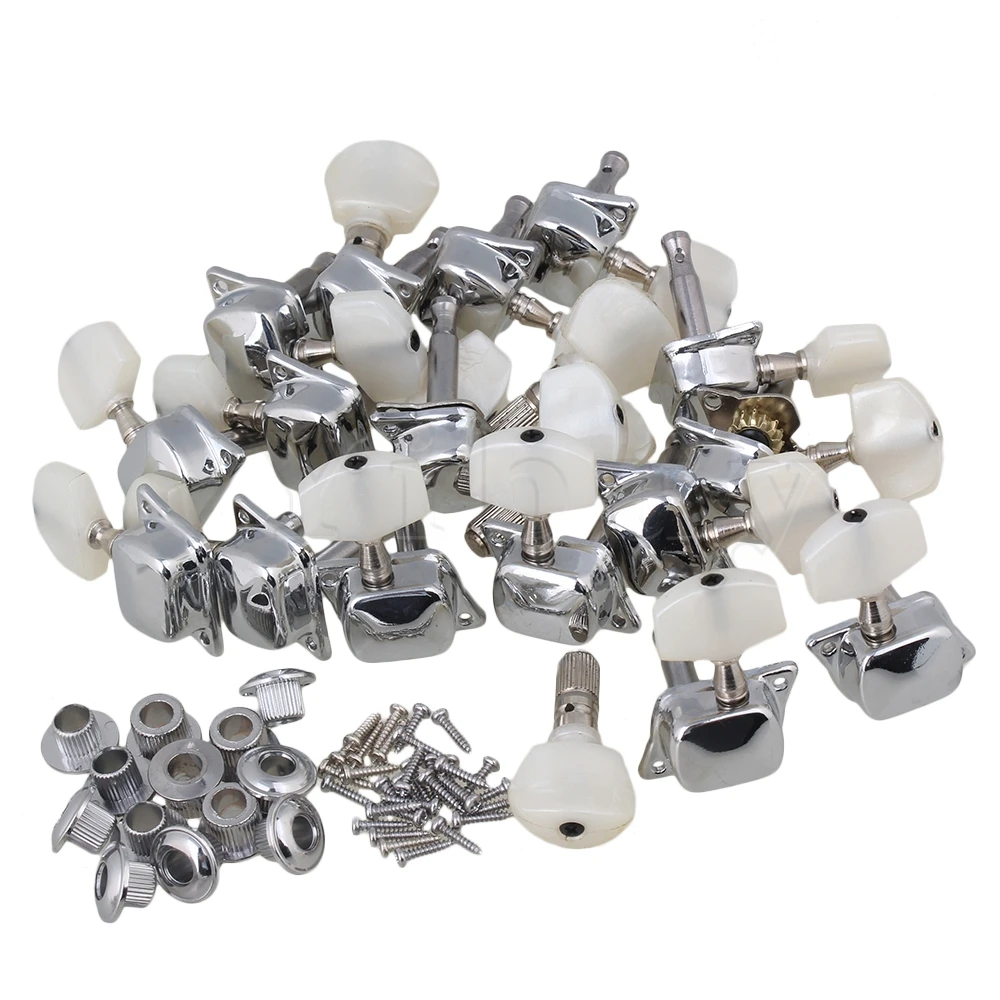 

Yibuy 50 x Semiclosed Banjo Machine Head Tuning Pegs with Bushing Chrome