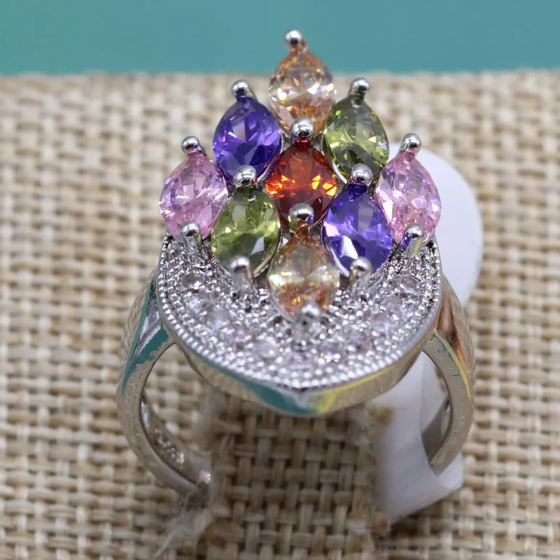 EIOLZJ Trendy Geometric Dark Bule Semi-precious Stone 925 Silver Ring For Women Multicolor Rings With Stone Free Jewelry Box Fashion Jewelry