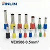 1000pcs/lot Crimp Terminal  VE0506  tube pre insulating terminal Bootlace Ferrules  AWG22 0.5mm^2 Brass Lead length 6mm ► Photo 1/3