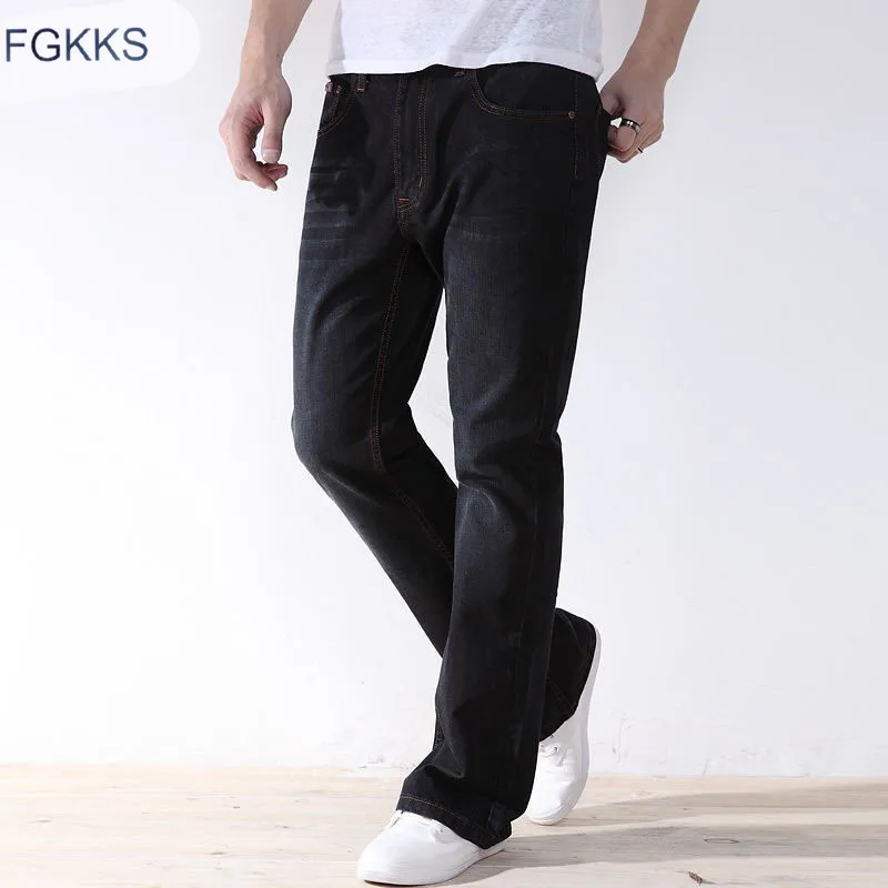 FGKKS модные брендовые Мужские джинсы брюки 2019 Весна Для мужчин Slim Fit хлопок Мужские джинсы деним джинсовая сплошной Цвет брюки джинсы