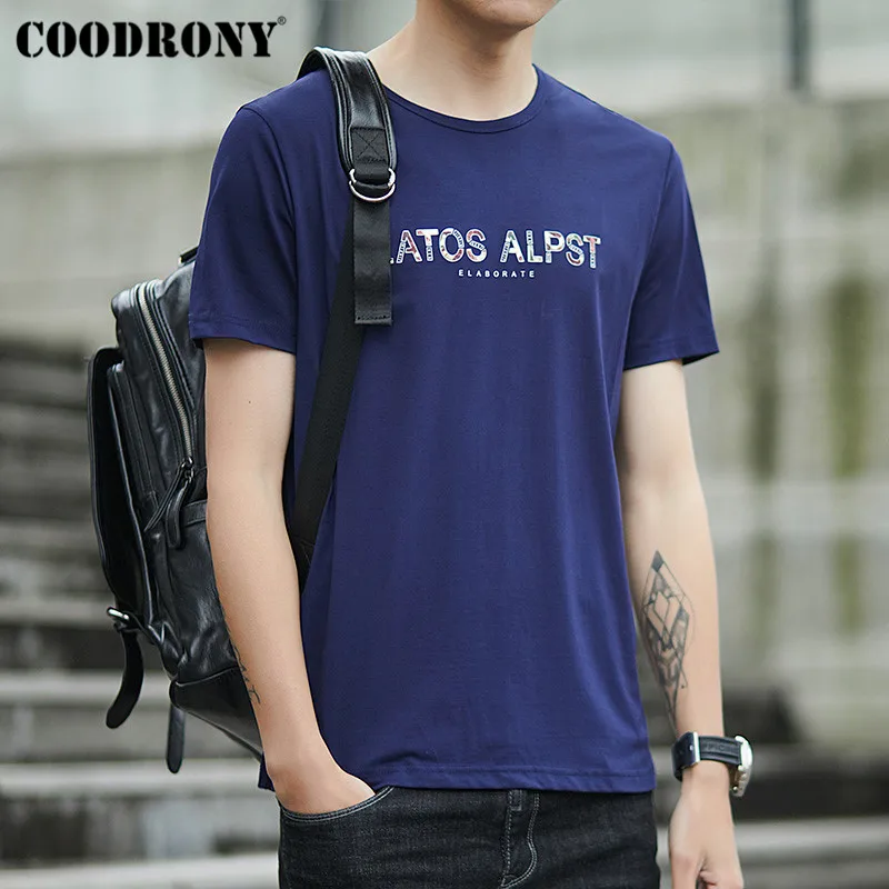 

COODRONY 2019 Summer New Arrival Streetwear Casual T Shirt Men O-Neck Short Sleeve T-Shirt Men Letter Top Tee Shirt Homme S95106