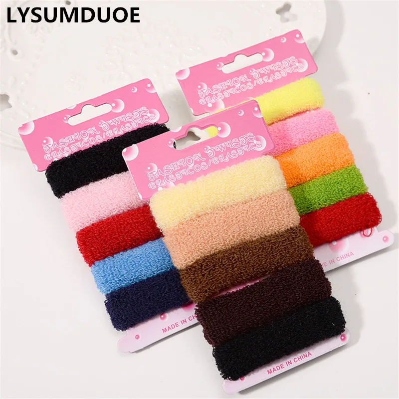 

5Pcs/Set Korean Fashion Hair Accessories Elastic Hair Bands Thick Towel Rubber Band Girls Accessories Durable New Cute Headdress