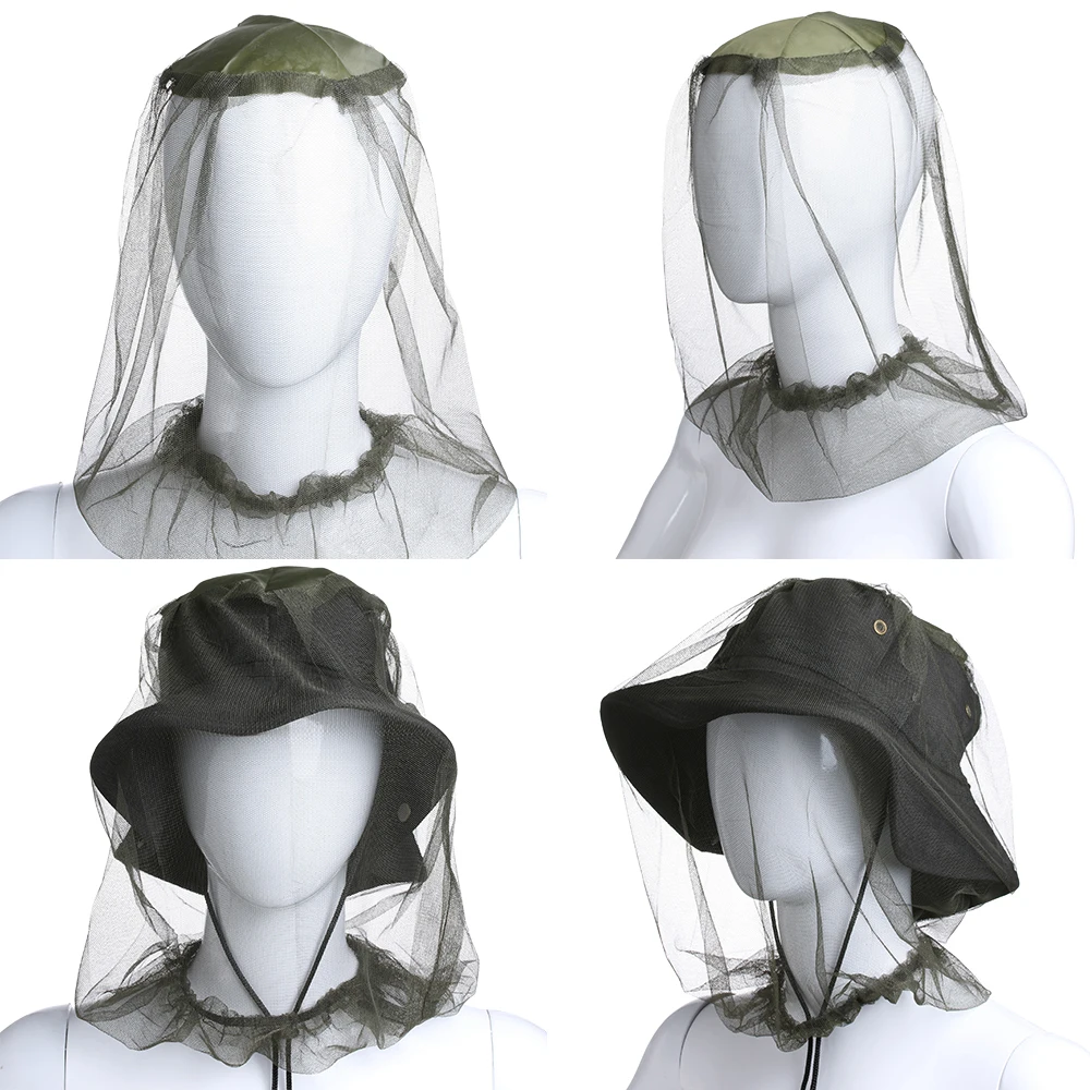 

1Pcs Anti-Mosquito Fishing Net Hat Mesh Face Protector Travel Camping Bug Folded Mesh Hat Mosquito Hat Fishing Tackle