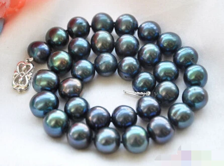 

1034 ROUND PEACOCK BLACK FW PEARL NECKLACE
