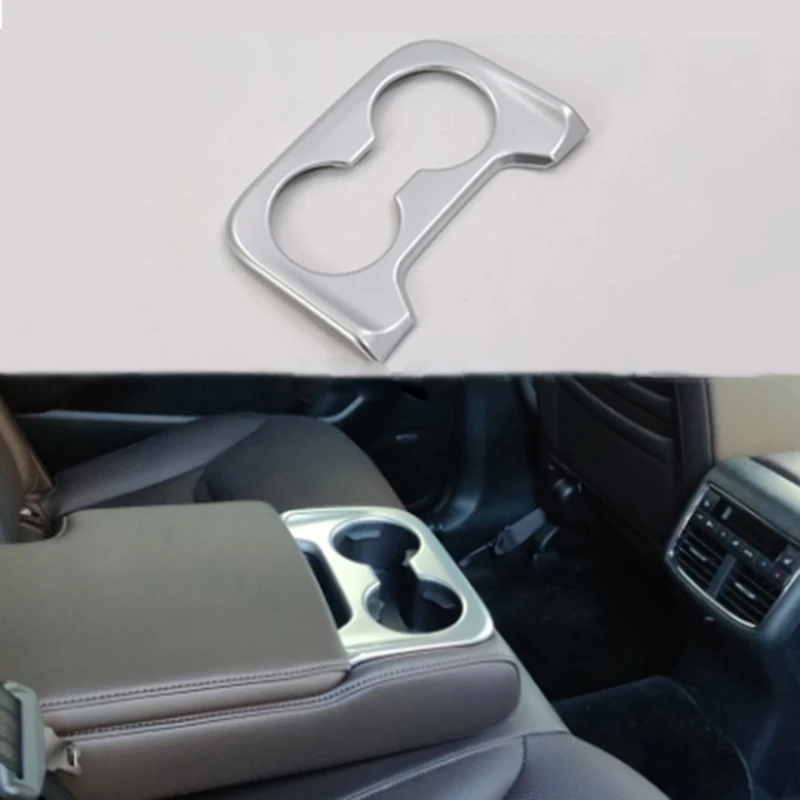

Car Styling For Mazda CX-8 CX8 2018 2019 Car rear drain cup decorative frame matte silver stickers interior modeling