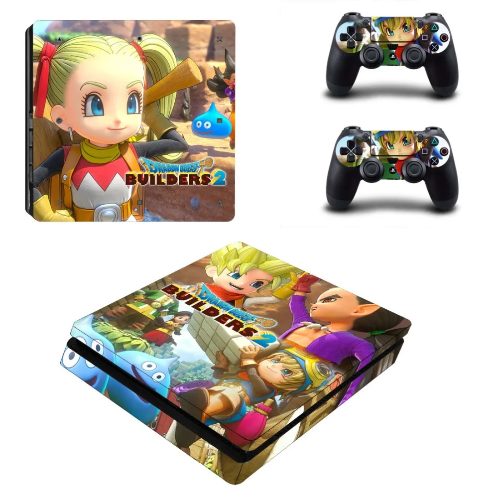 Dragon Quest строителей 2 PS4 тонкая кожа Стикеры наклейка для PlayStation4 тонкая консоль и контроллер PS4 тонкие скины Стикеры винил